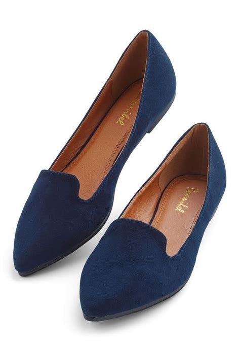 comfortable navy blue flats.